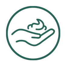 Større hudområder - trekker raskt inn