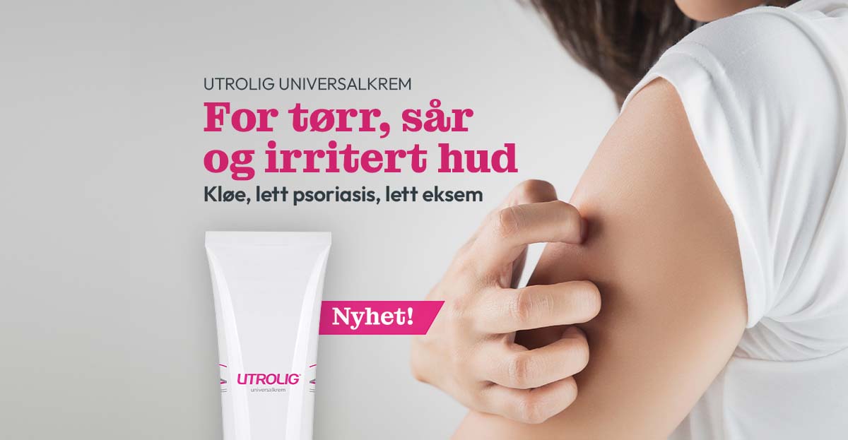 Bildeutsnitt av en person i hvit t-skjorte som klør seg på overarmen.